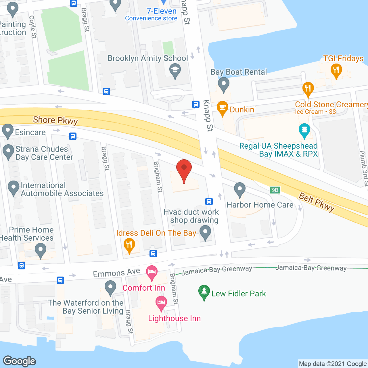 Map of the neighborhood around Sheepshead Nursing Home
