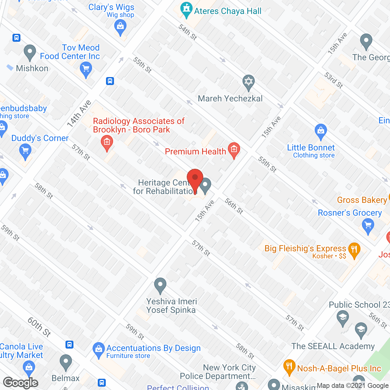Map of the neighborhood around Palm Tree Nursing Home