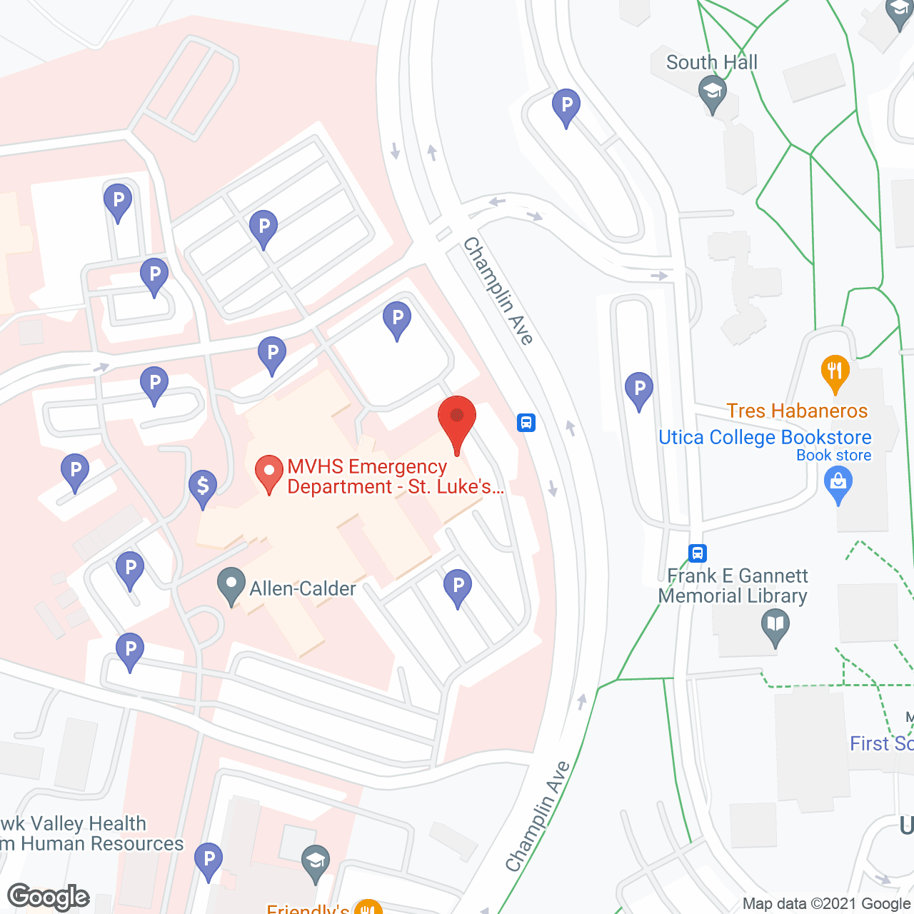 Map of the neighborhood around Allen-Calder Skilled Nursing