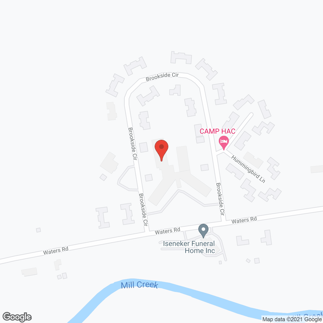 Map of the neighborhood around Brookside Senior Living Community