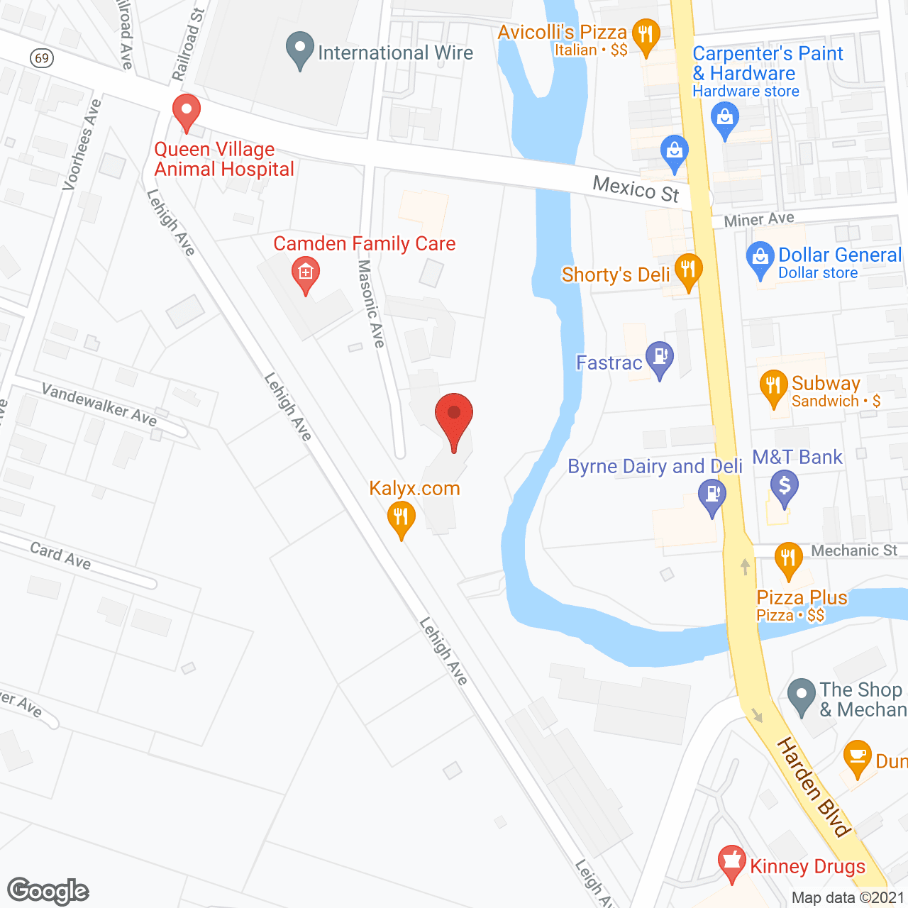 Map of the neighborhood around Camden Apartments