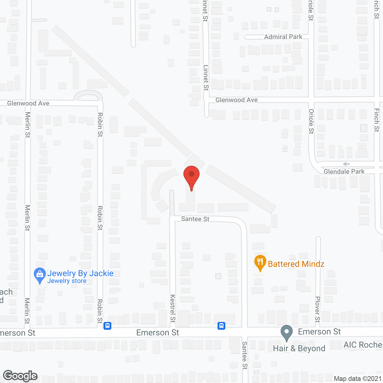 Map of the neighborhood around Glenwood Gardens