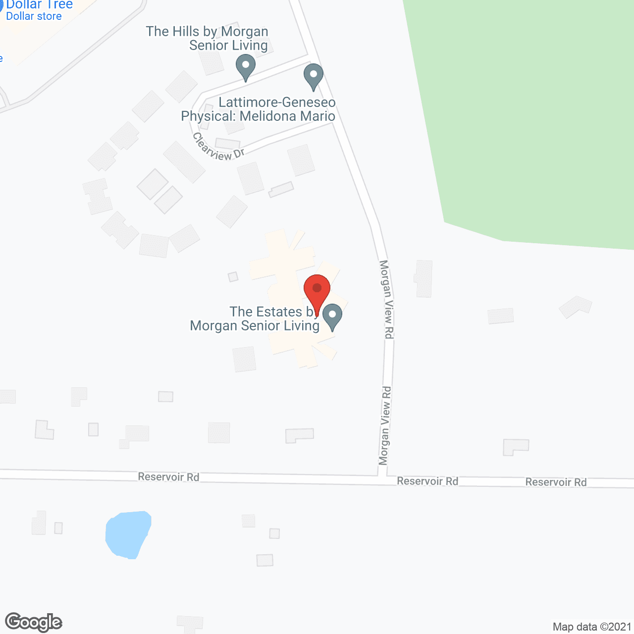 Map of the neighborhood around Morgan Estates Assisted Living