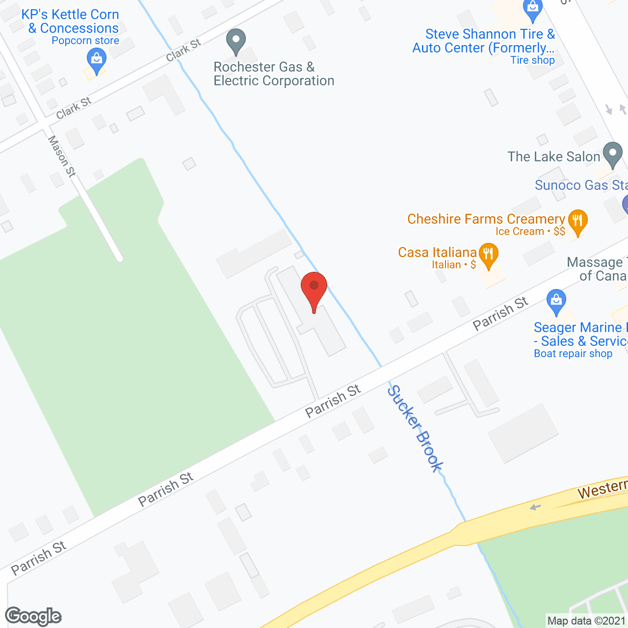 Map of the neighborhood around Eighty Parrish Street Apts