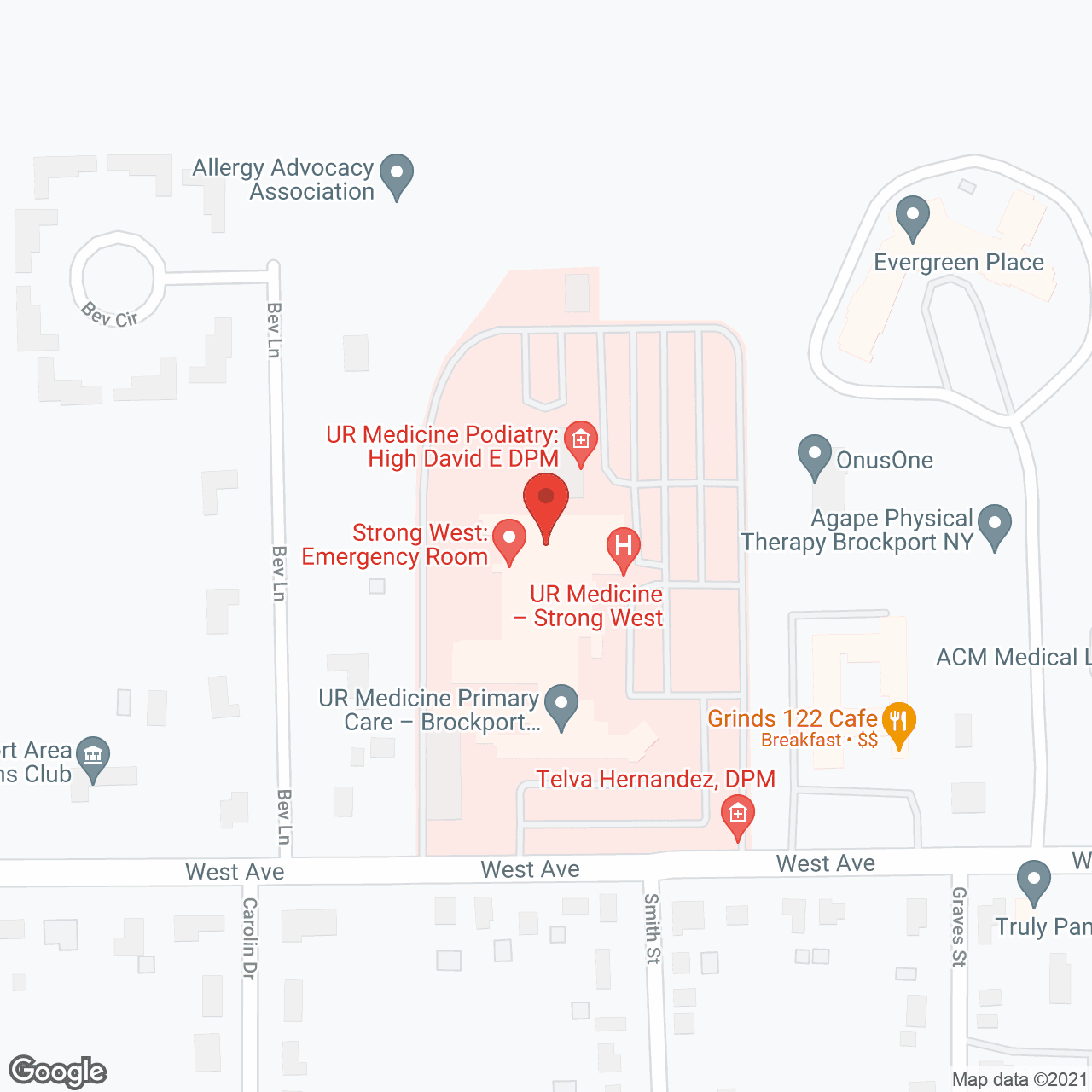 Map of the neighborhood around Lakeside Biekirch Care Ctr