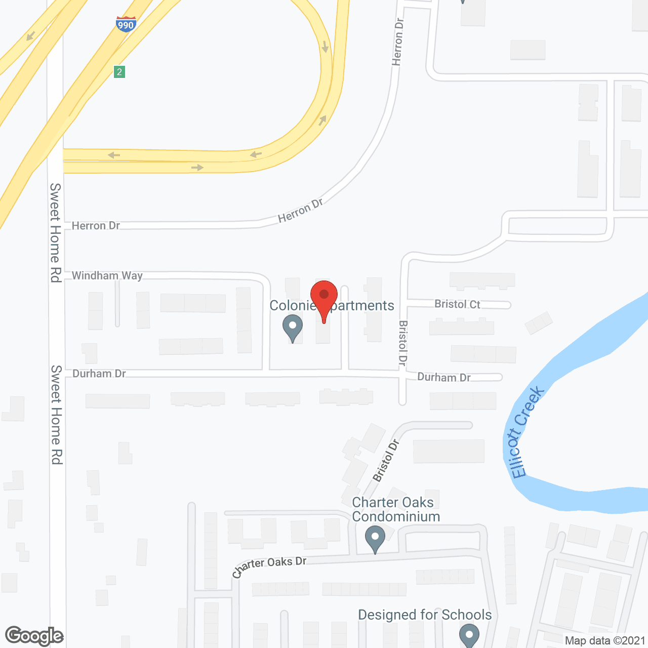 Map of the neighborhood around Colonie Apartments
