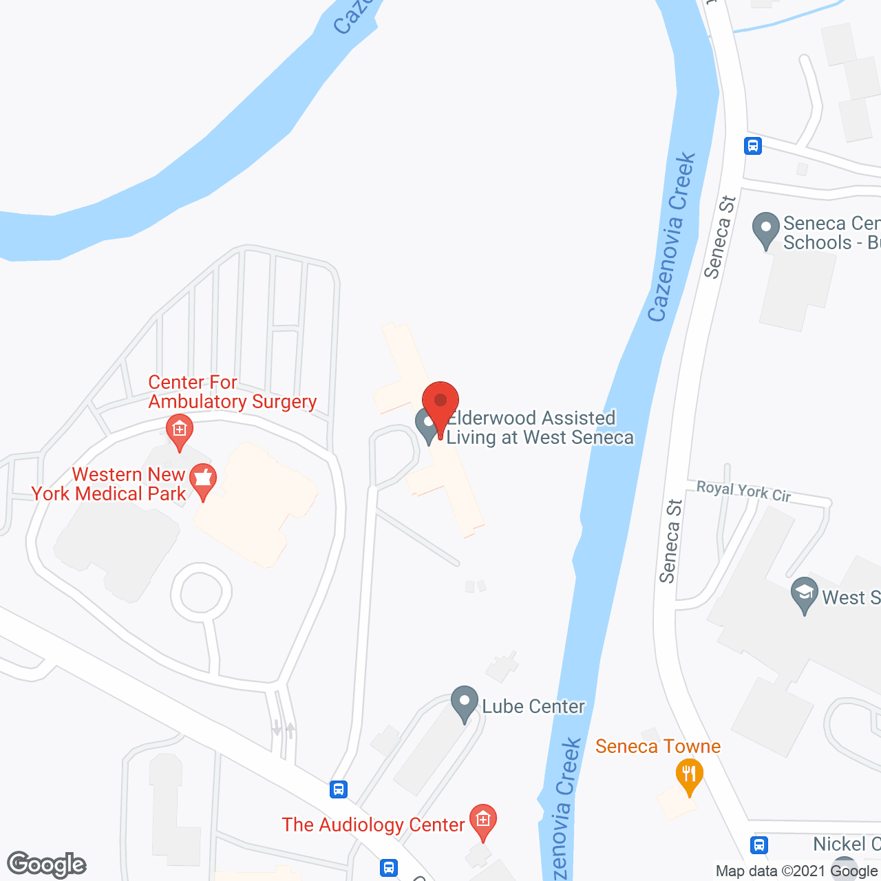 Map of the neighborhood around Elderwood Assisted Living at West Seneca