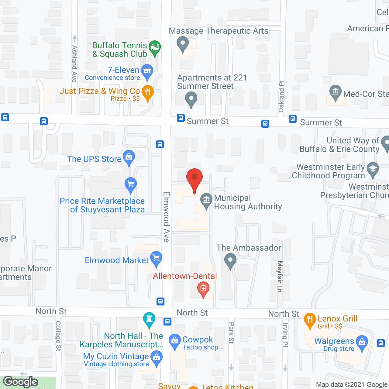 Map of the neighborhood around Stuyvesant Apartments
