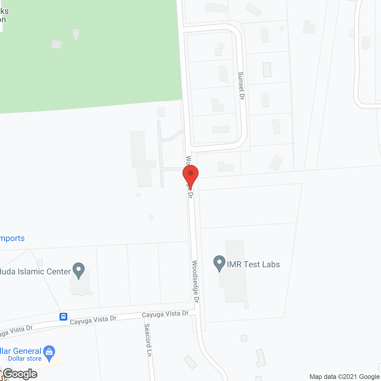 Map of the neighborhood around Woodsedge Apartments