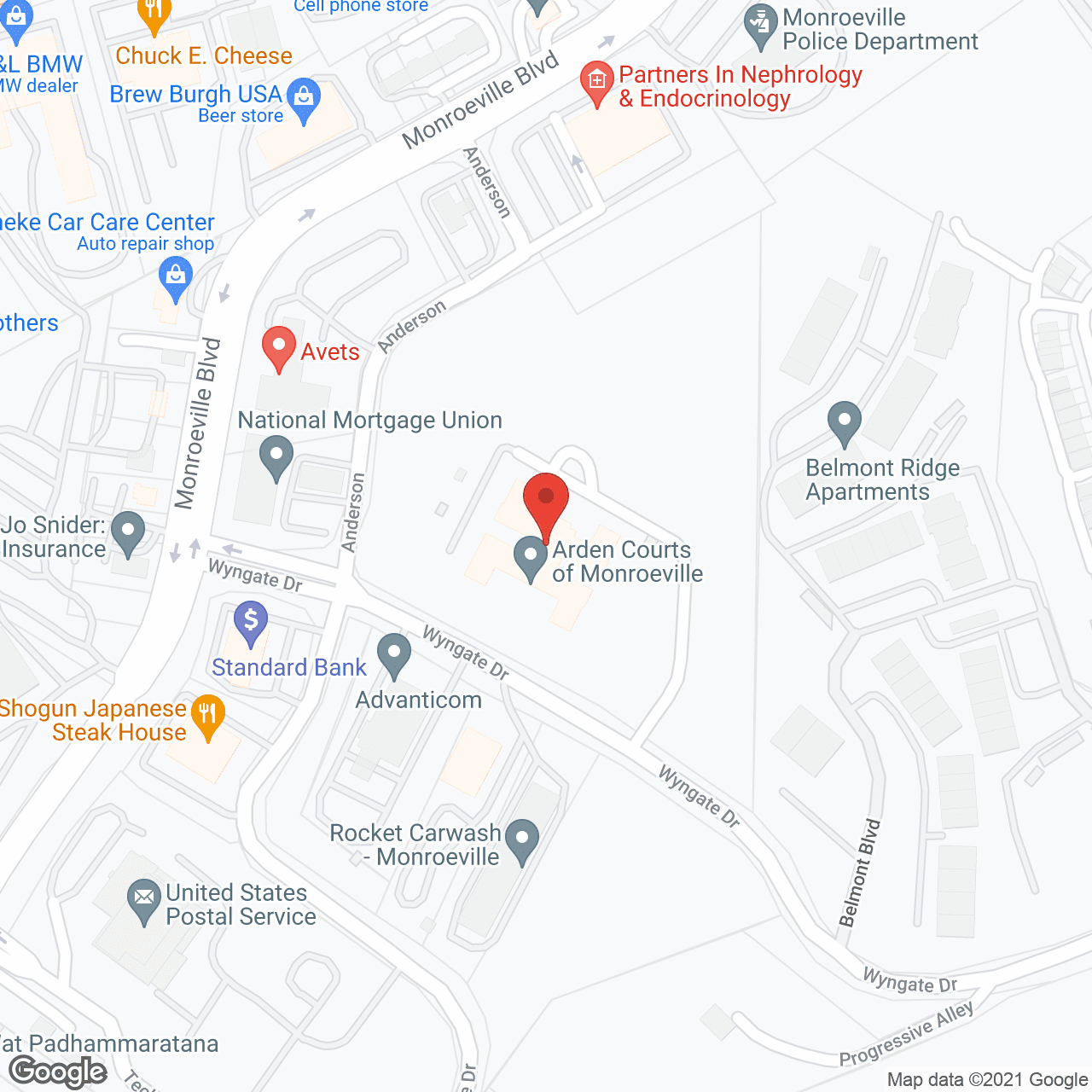 Map of the neighborhood around Arden Courts A ProMedica Memory Care Community in Monroeville