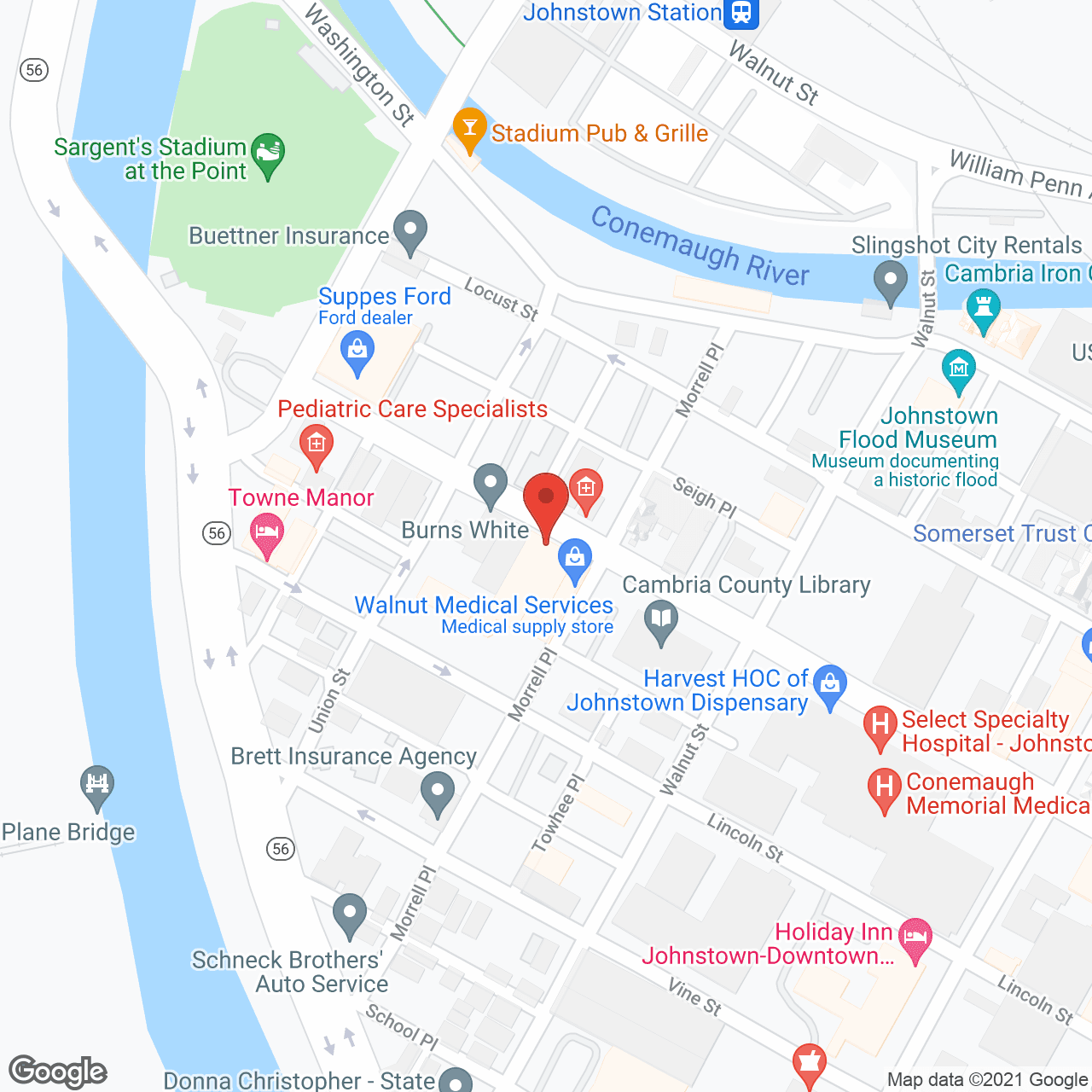 Map of the neighborhood around The Atrium, A Choice Community