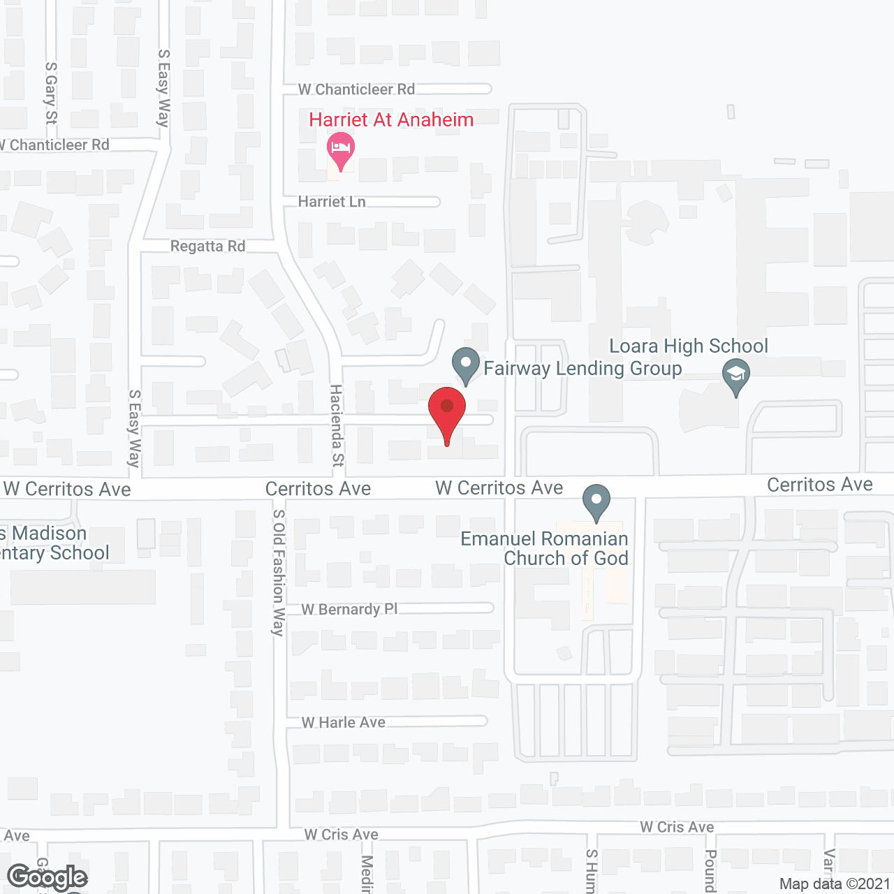 Map of the neighborhood around Extraordinary Assisted Living of Anaheim