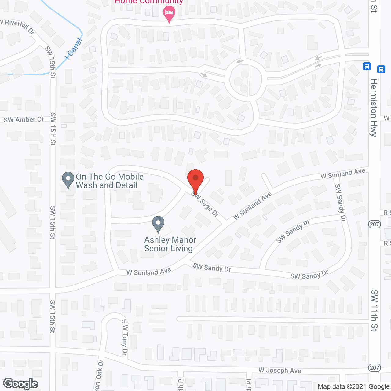 Map of the neighborhood around Ashley Manor Hermiston