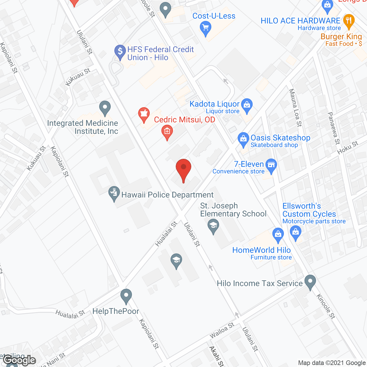 Map of the neighborhood around Pomaikai