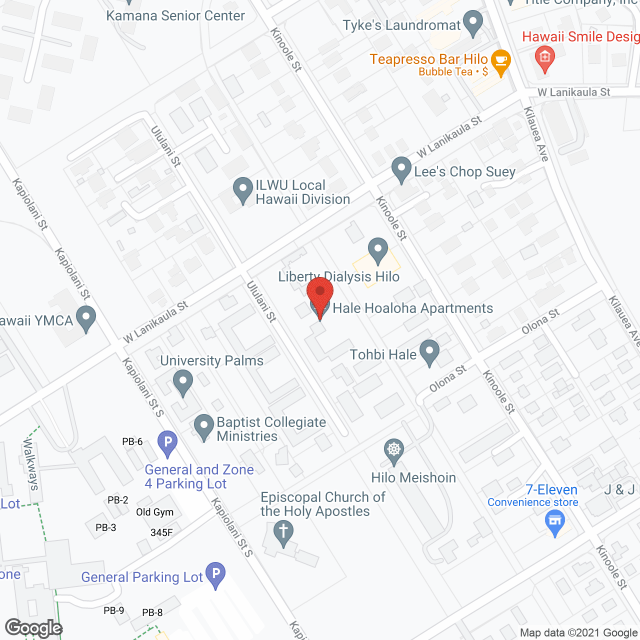 Map of the neighborhood around Hale Hoaloha