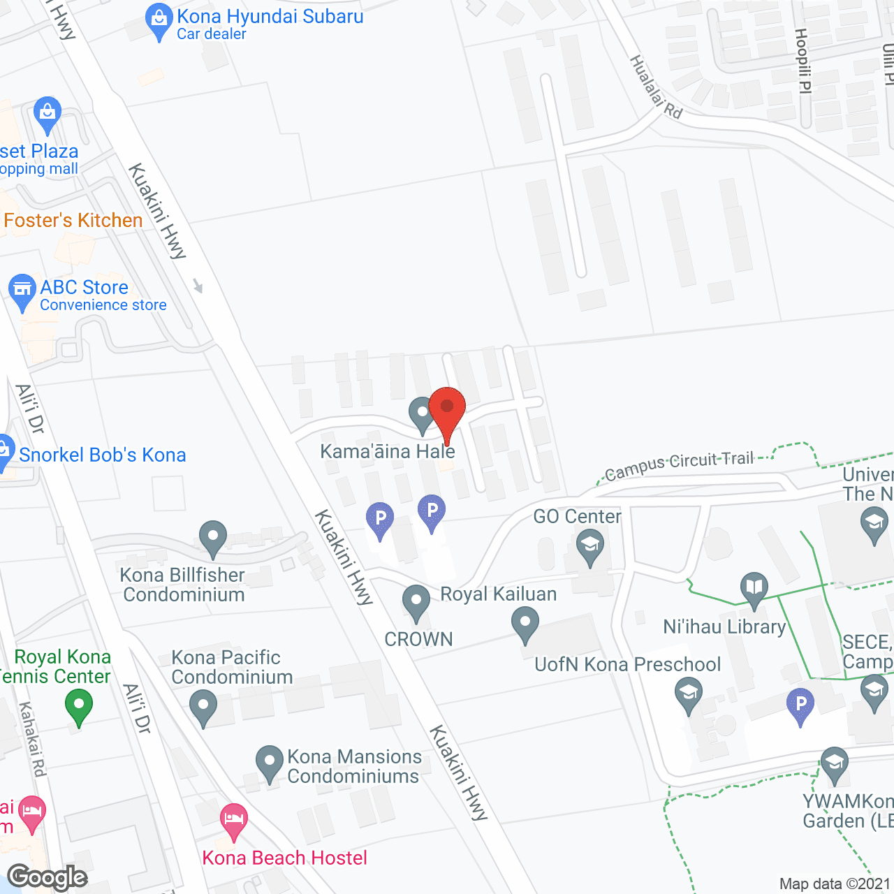 Map of the neighborhood around Kamaaina Hale