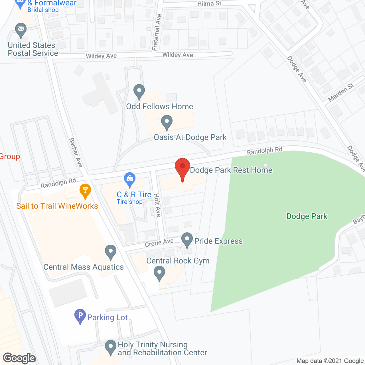 Map of the neighborhood around Dodge Park Rest Home