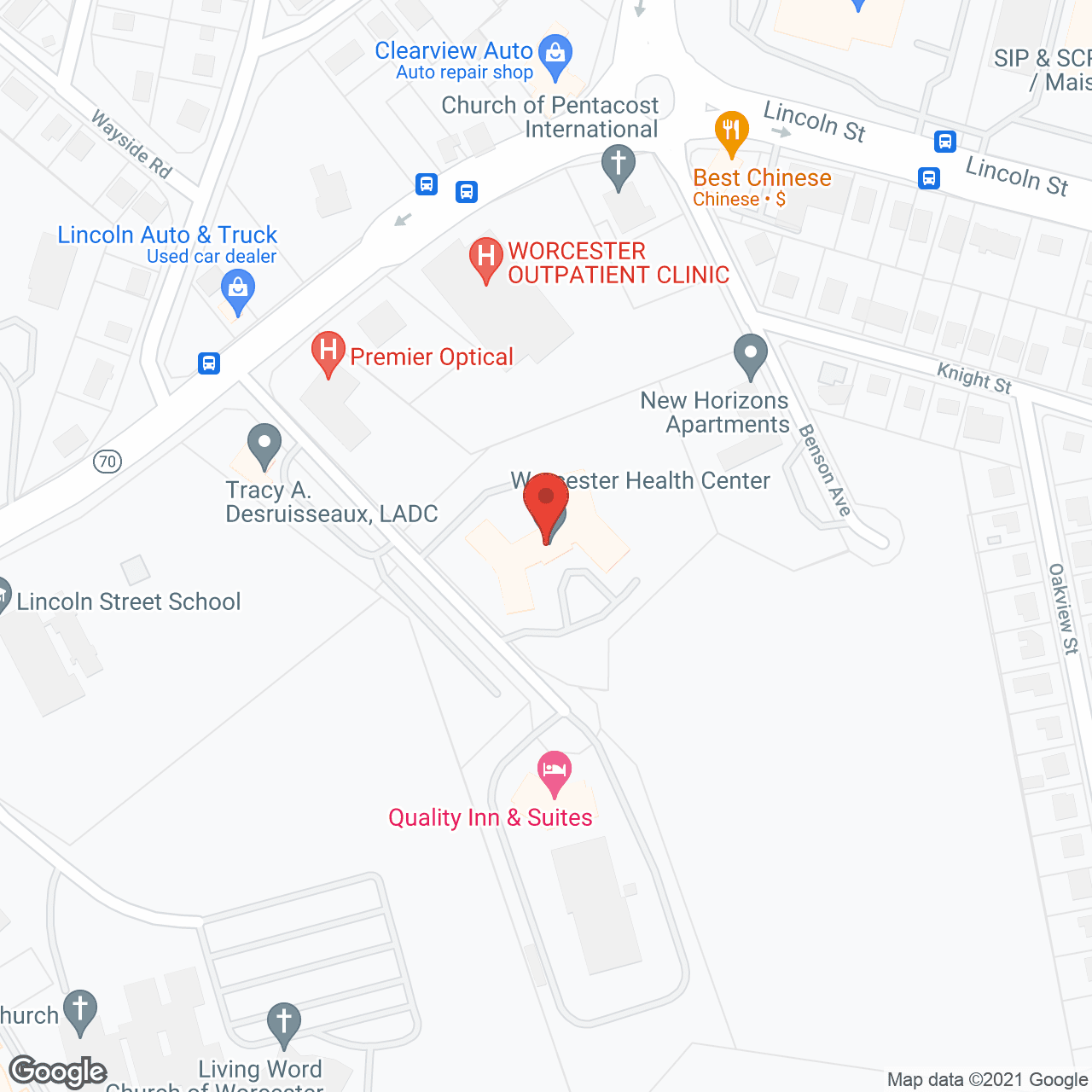 Map of the neighborhood around Salisbury Nursing & Rehab Ctr
