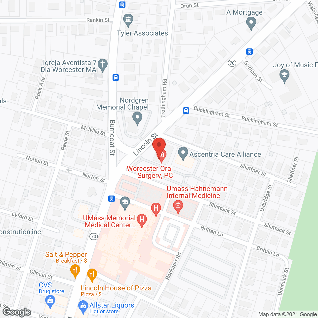 Map of the neighborhood around Lincoln Nursing Home