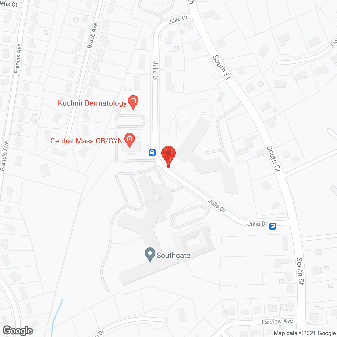 Map of the neighborhood around Hampton Suites at Southgate