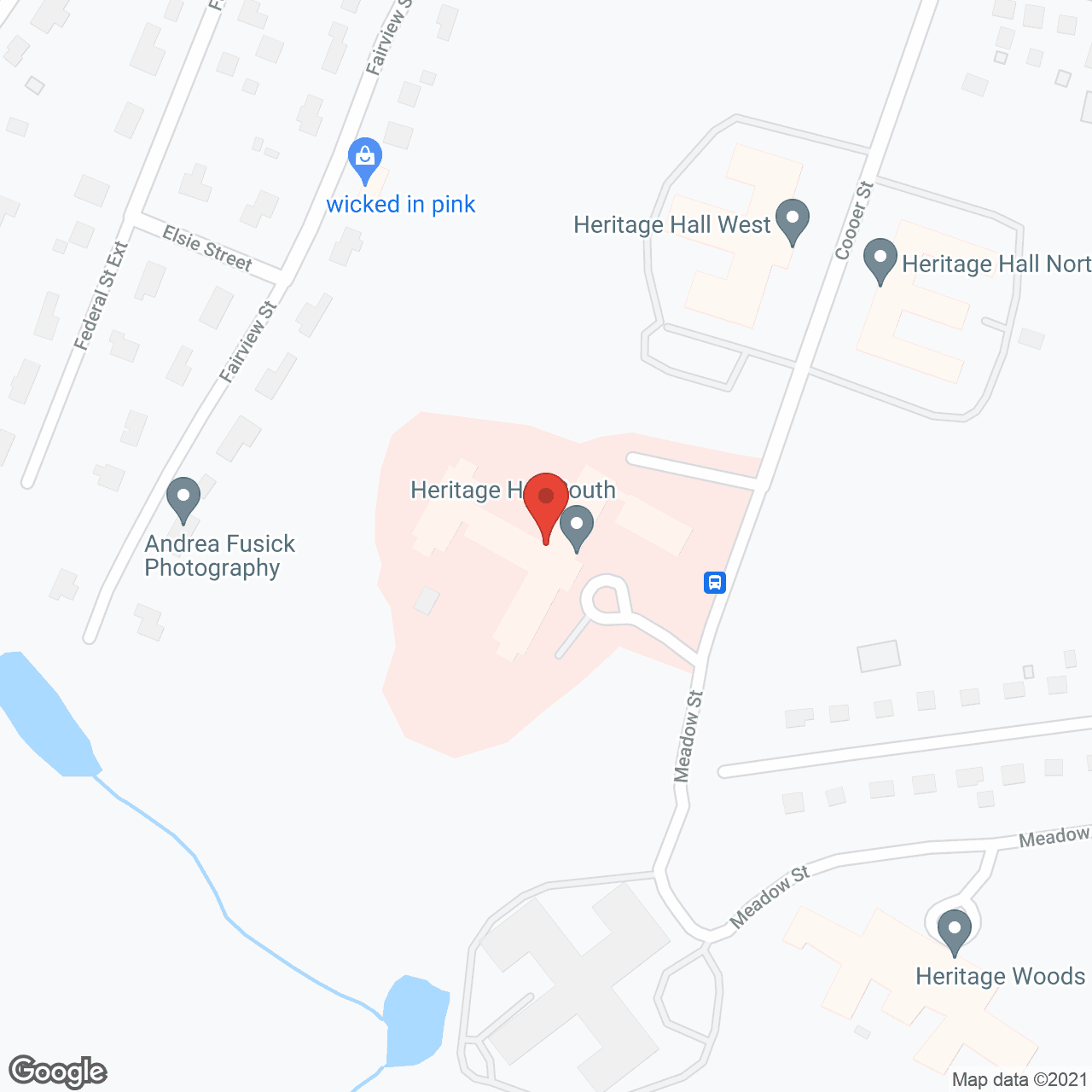 Map of the neighborhood around Heritage Hall South