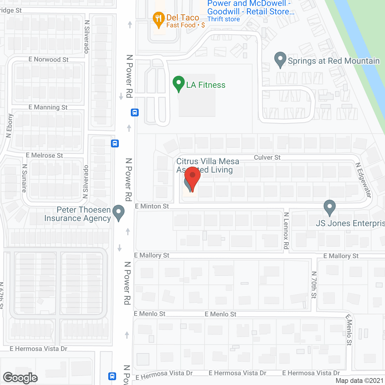 Map of the neighborhood around Citrus Villa