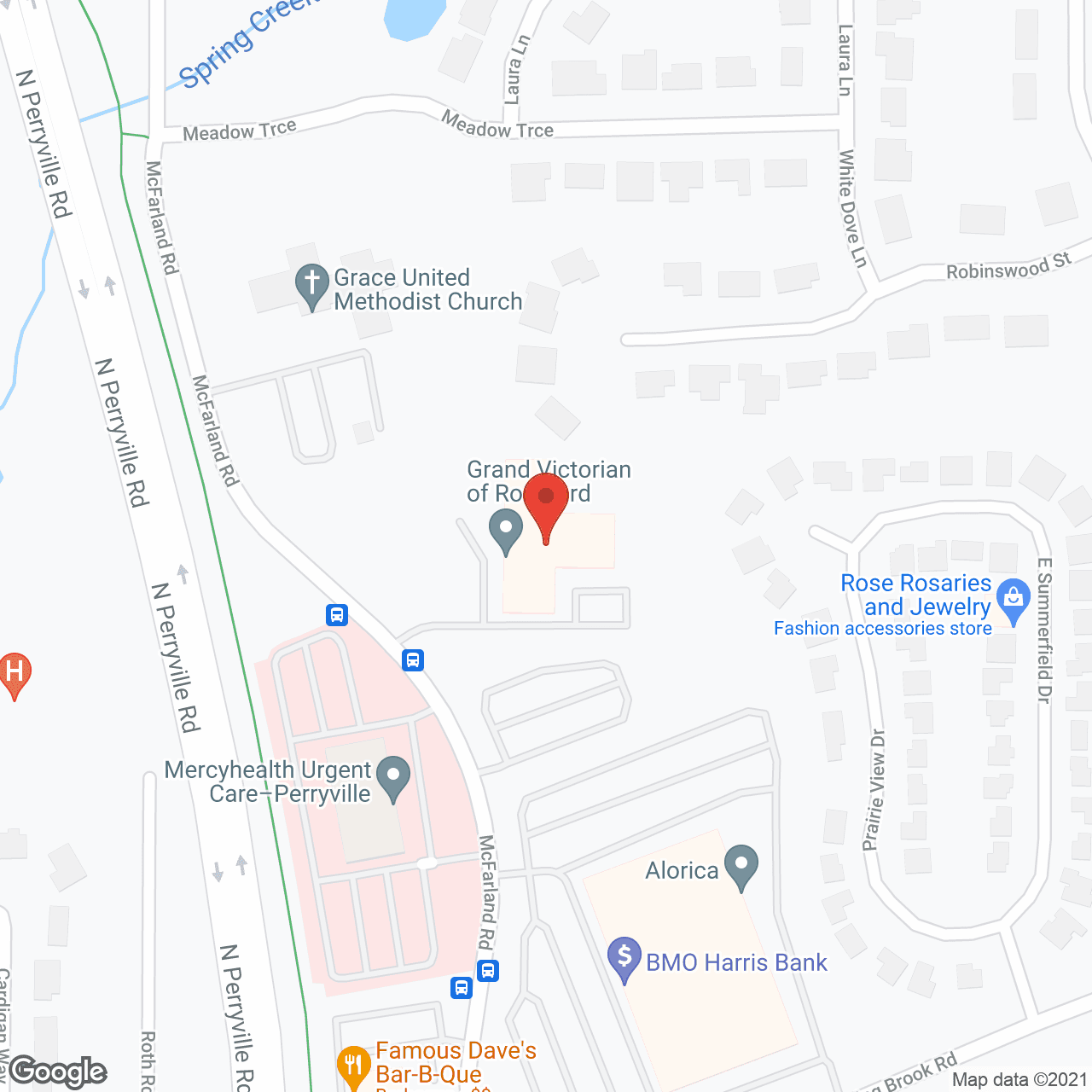 Map of the neighborhood around Grand Victorian of Rockford