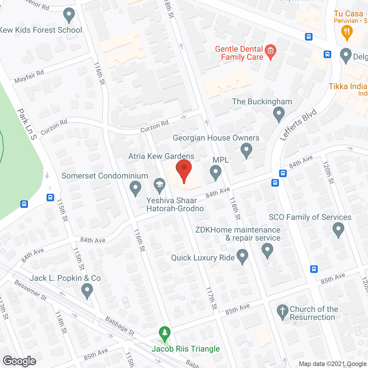 Map of the neighborhood around Atria Kew Gardens