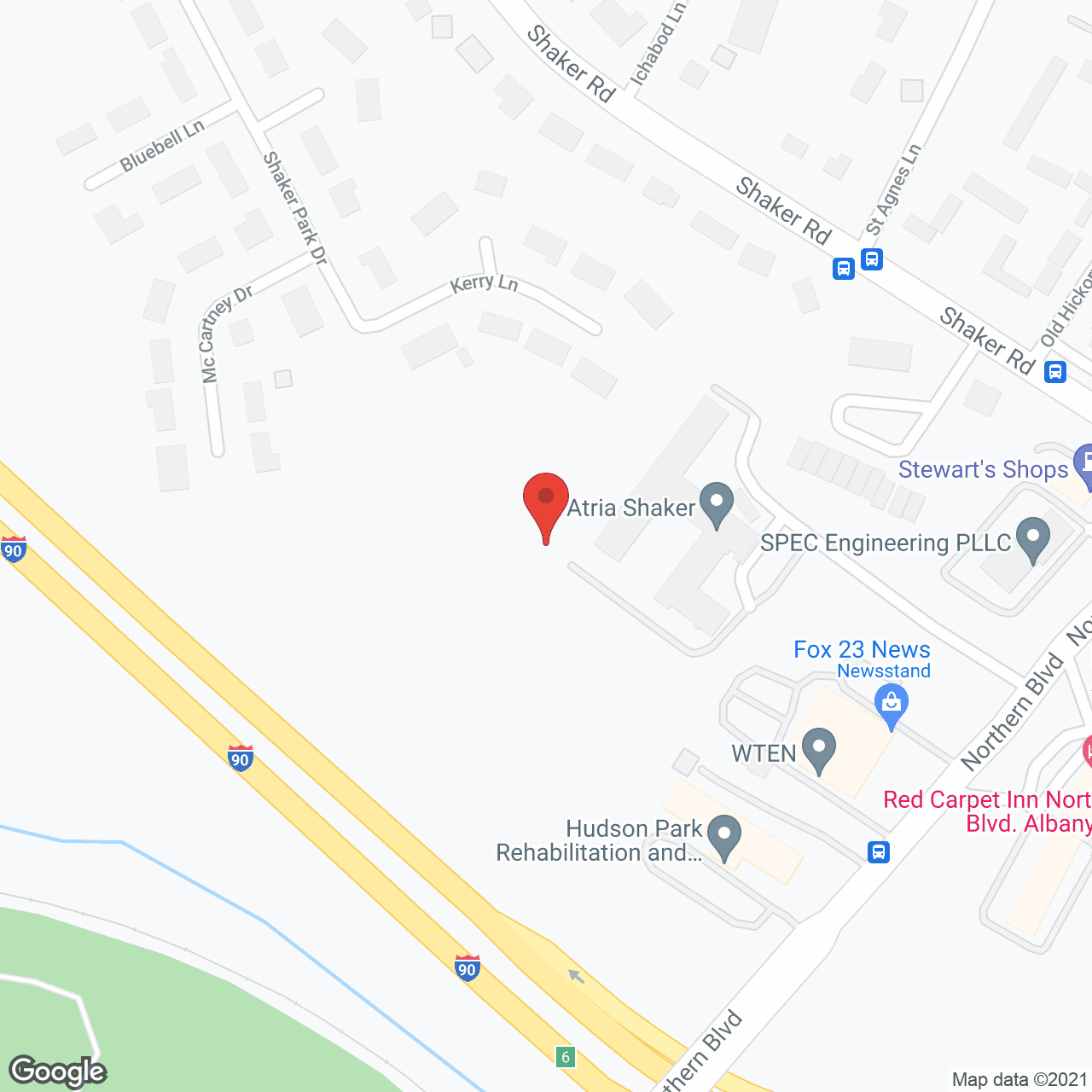 Map of the neighborhood around Peregrine Shaker