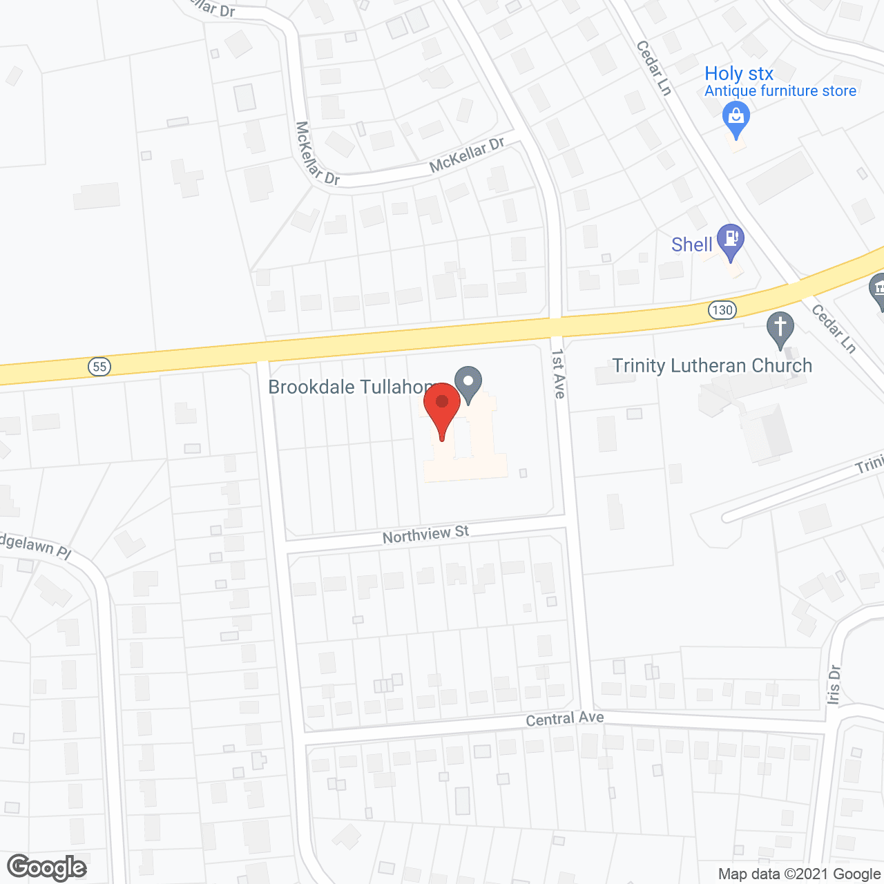Map of the neighborhood around Alterra Sterling House of Tullahoma