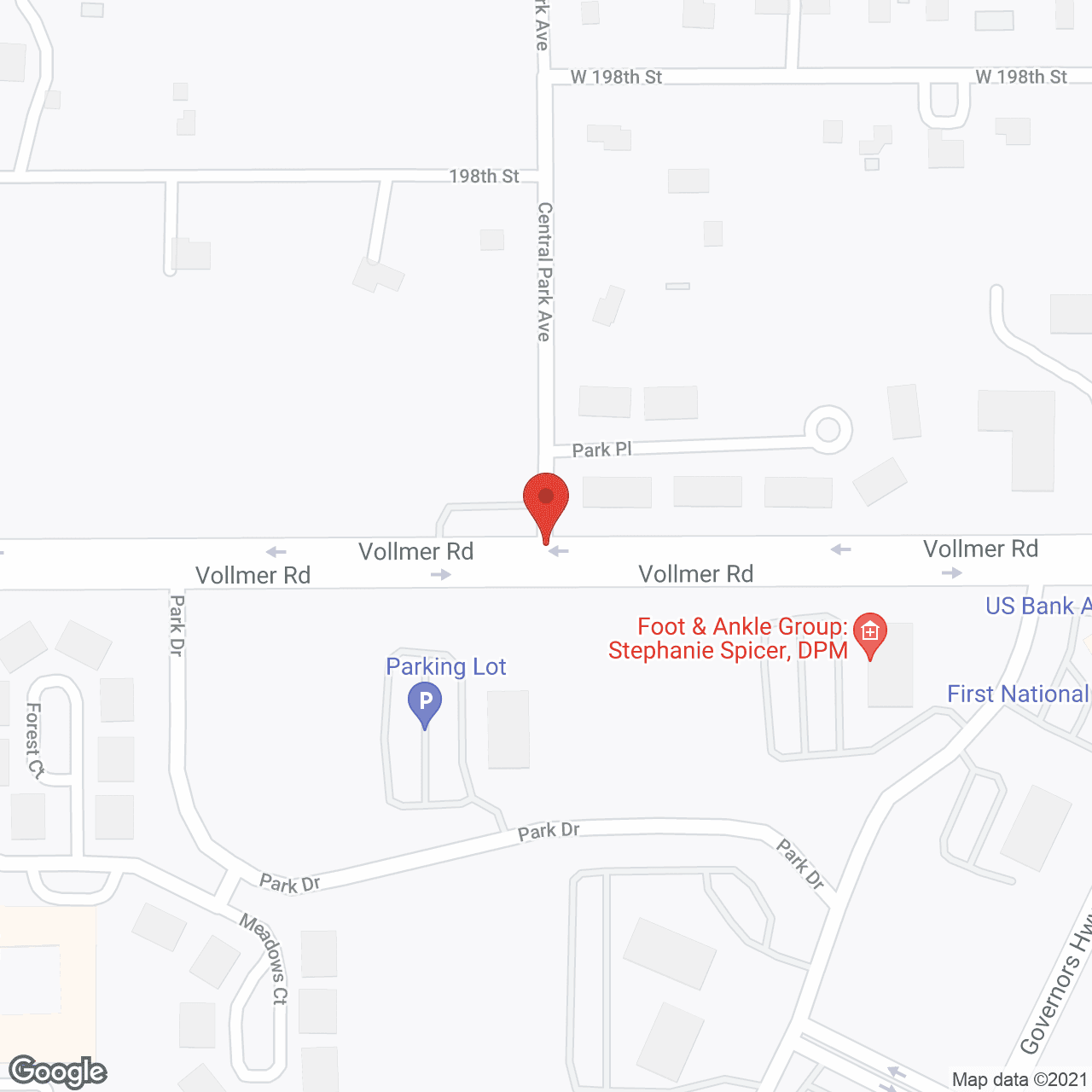 Map of the neighborhood around Sunrise Villa Olympia Fields