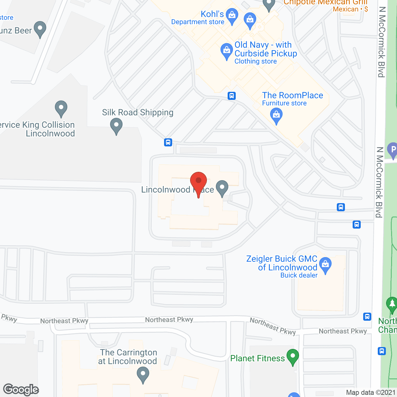 Map of the neighborhood around Lincolnwood Place