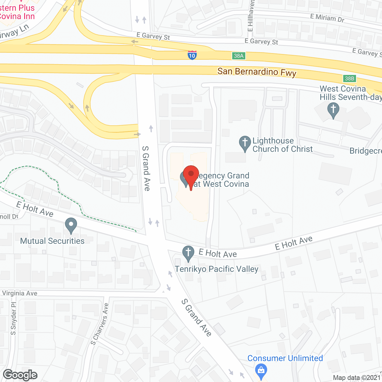 Map of the neighborhood around Regency Grand of West Covina
