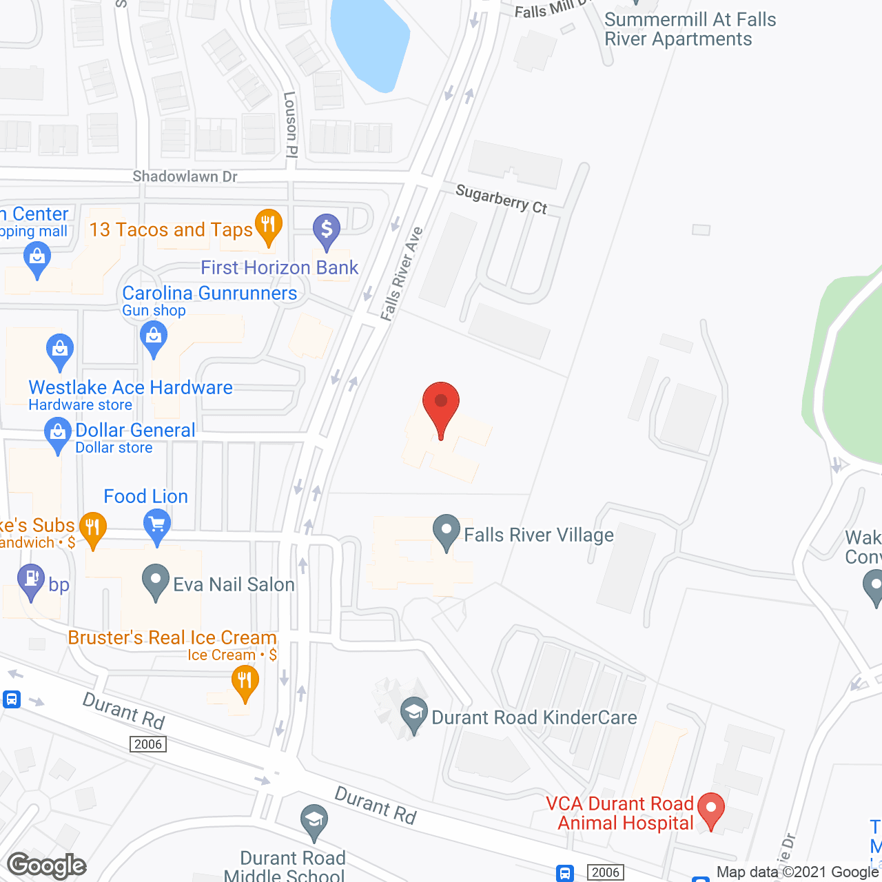 Map of the neighborhood around Alterra Clare Bridge Cottage of Raleigh