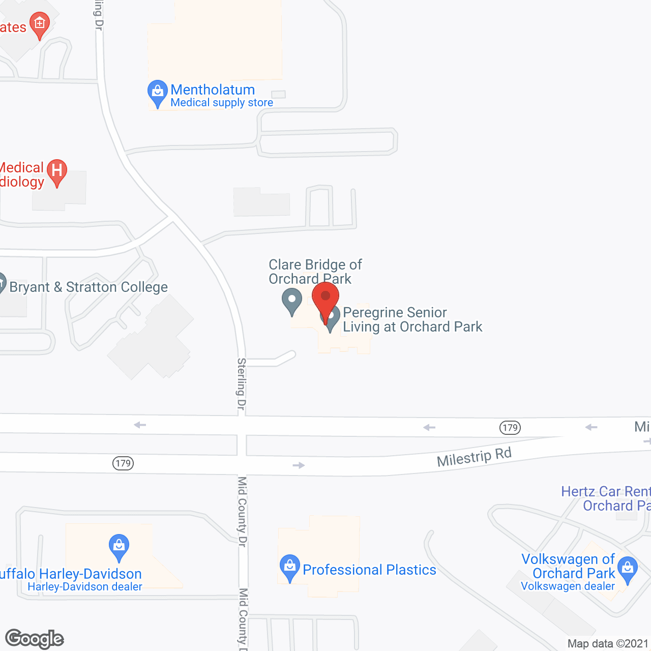 Map of the neighborhood around Peregrine Senior Living at Orchard Park