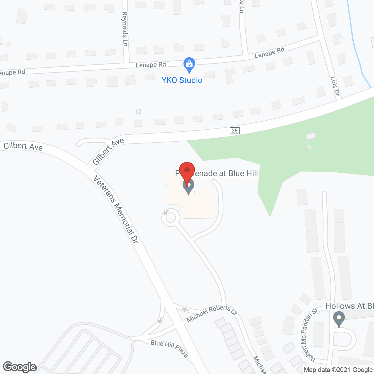 Map of the neighborhood around Promenade at Blue Hill