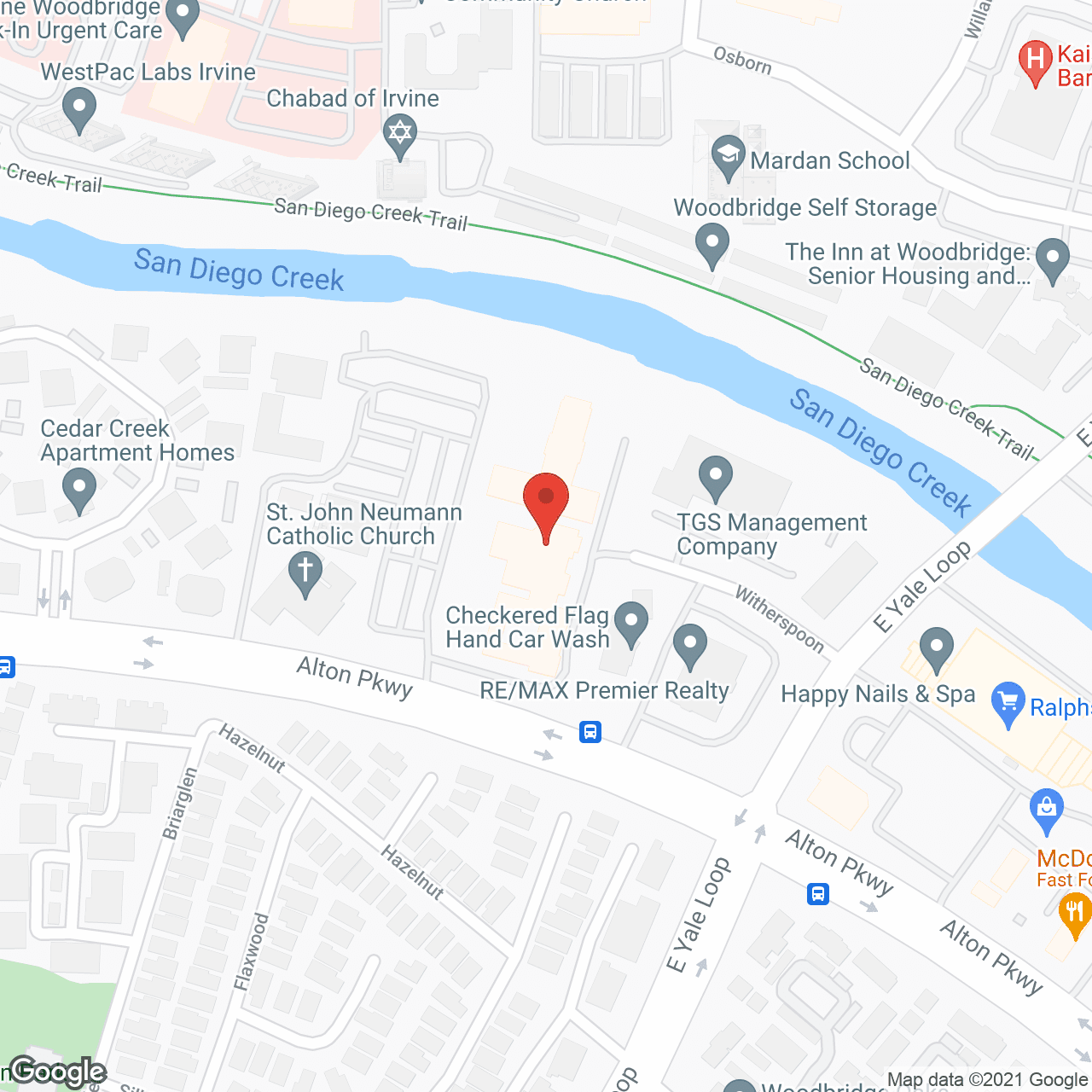 Map of the neighborhood around Woodbridge Terrace of Irvine