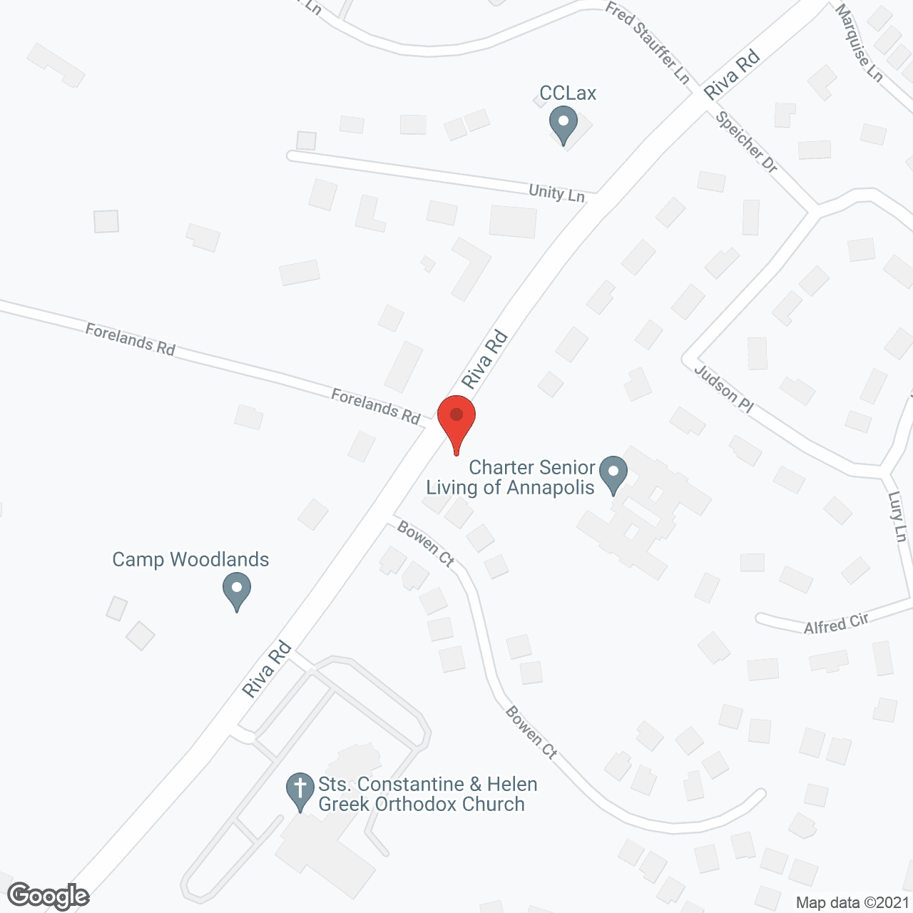 Map of the neighborhood around Charter Senior Living of Annapolis