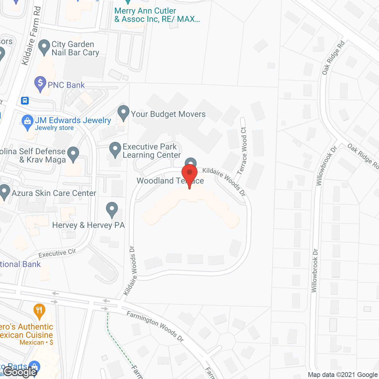 Map of the neighborhood around Woodland Terrace