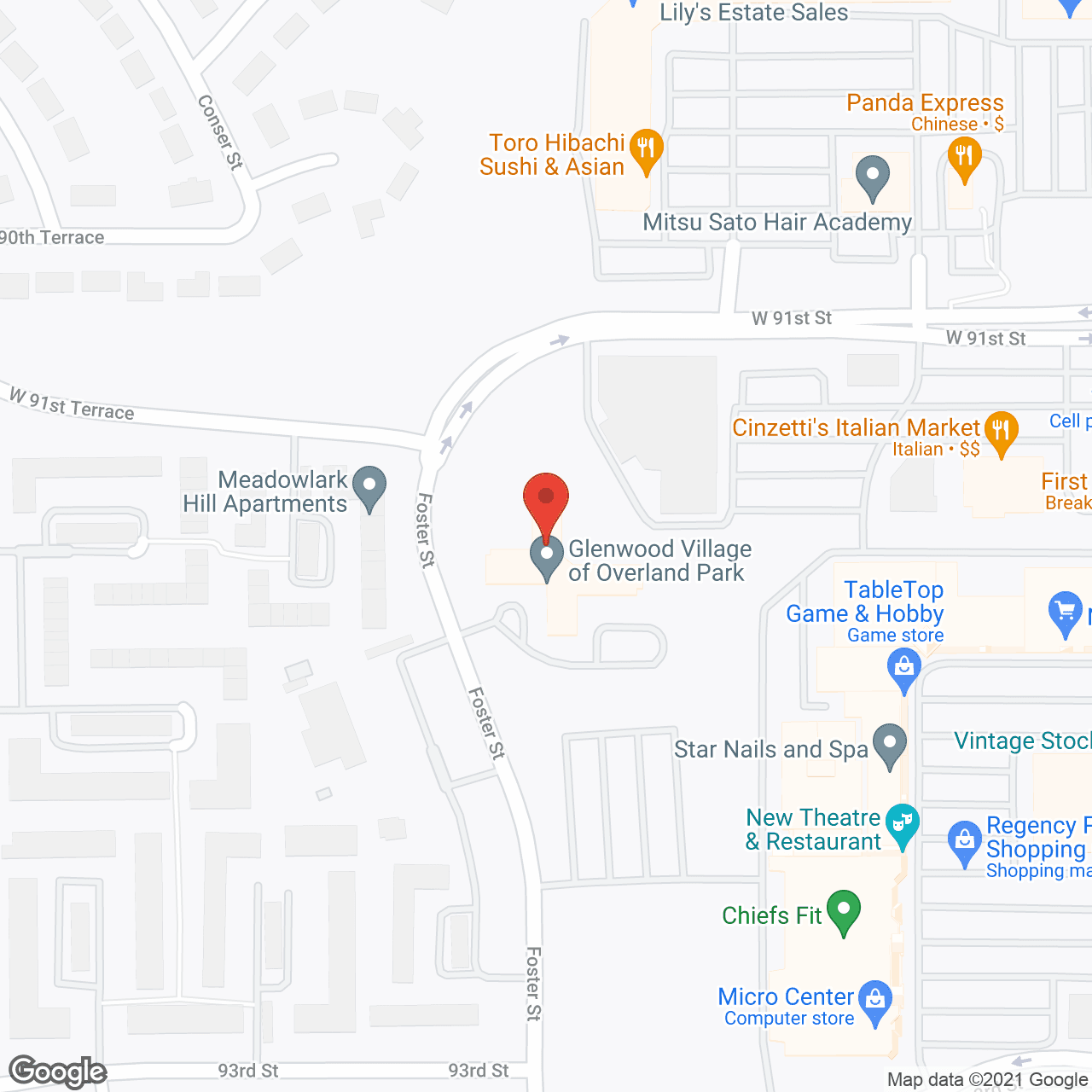 Map of the neighborhood around EPOCH Assisted Living of Overland Park