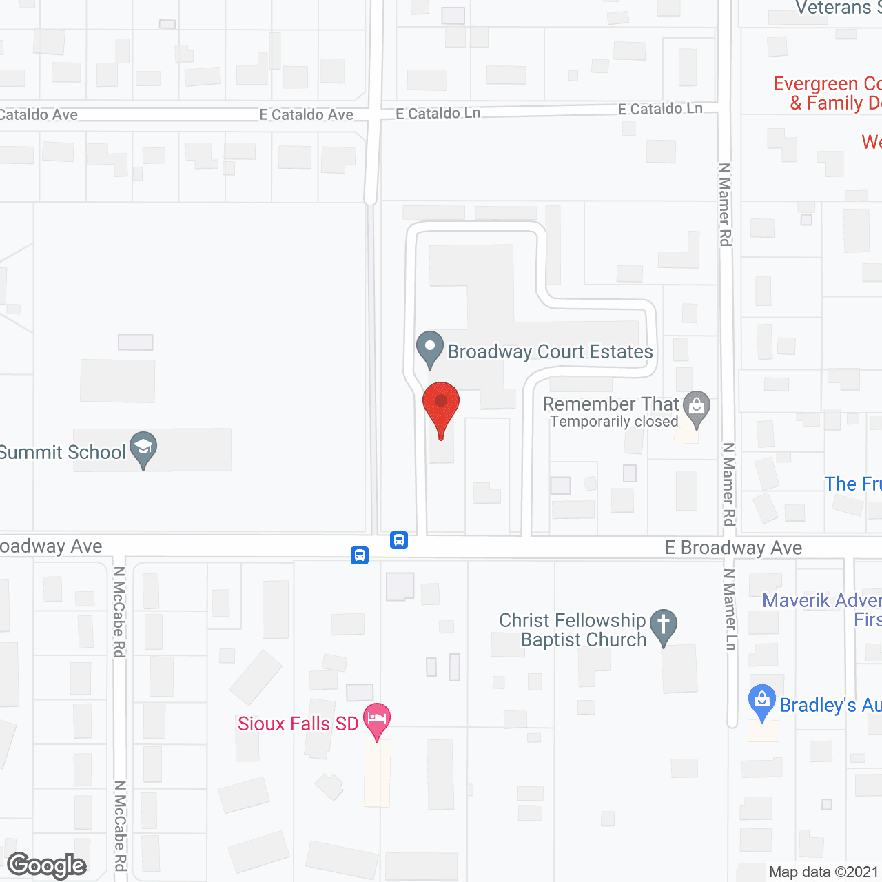 Map of the neighborhood around Broadway Court Estates
