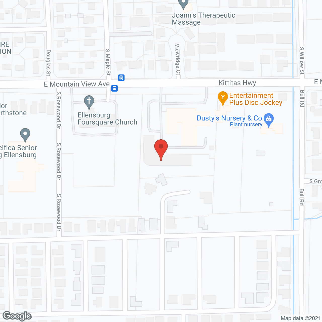 Map of the neighborhood around Avista Ellensburg
