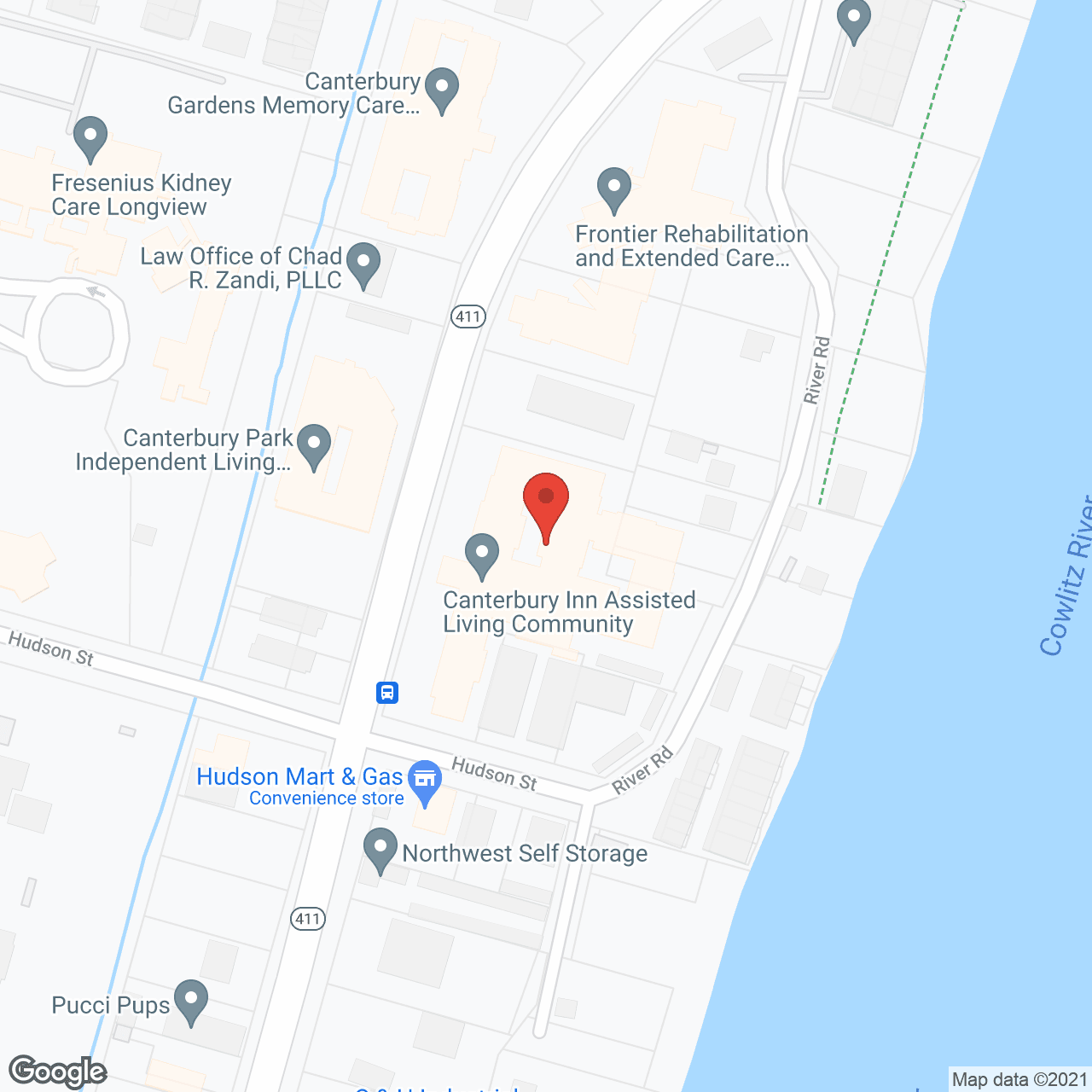 Map of the neighborhood around Canterbury Inn