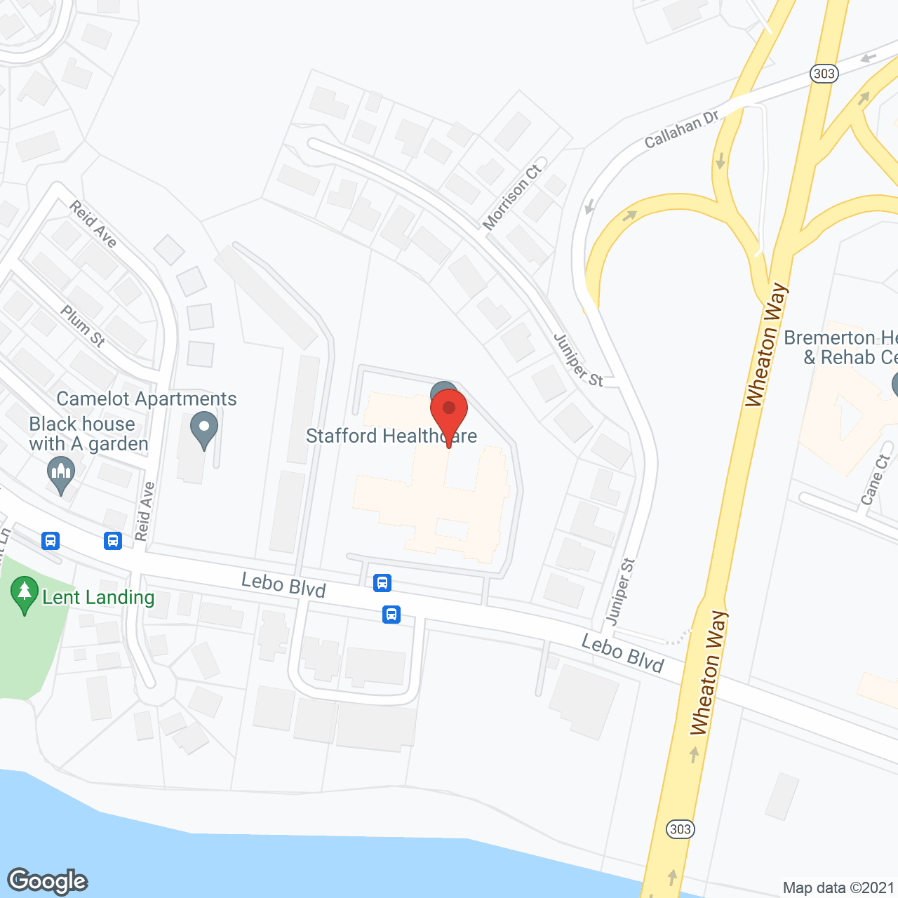 Map of the neighborhood around Stafford Healthcare at Belmont