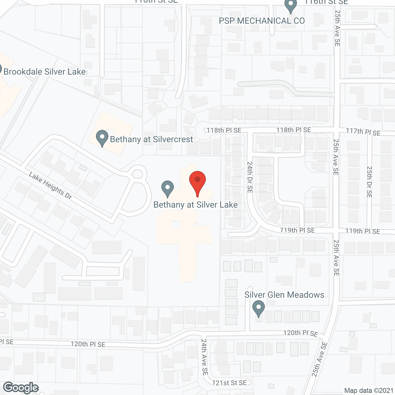 Map of the neighborhood around Bethany At Silver Lake
