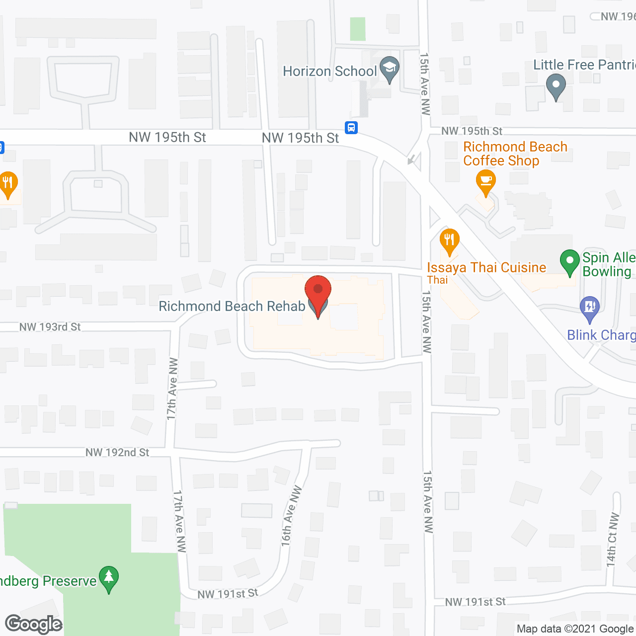 Map of the neighborhood around SunBridge Care and Rehabilitation for Richmond Beach