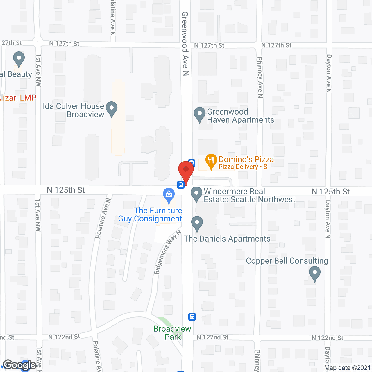 Map of the neighborhood around Ida Culver House Broadview