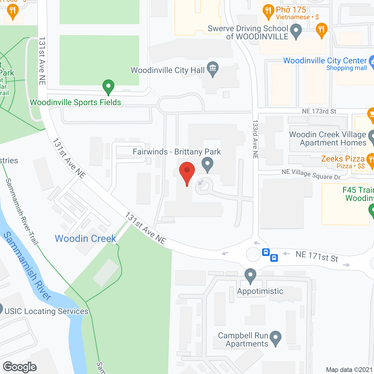 Map of the neighborhood around Fairwinds - Brittany Park