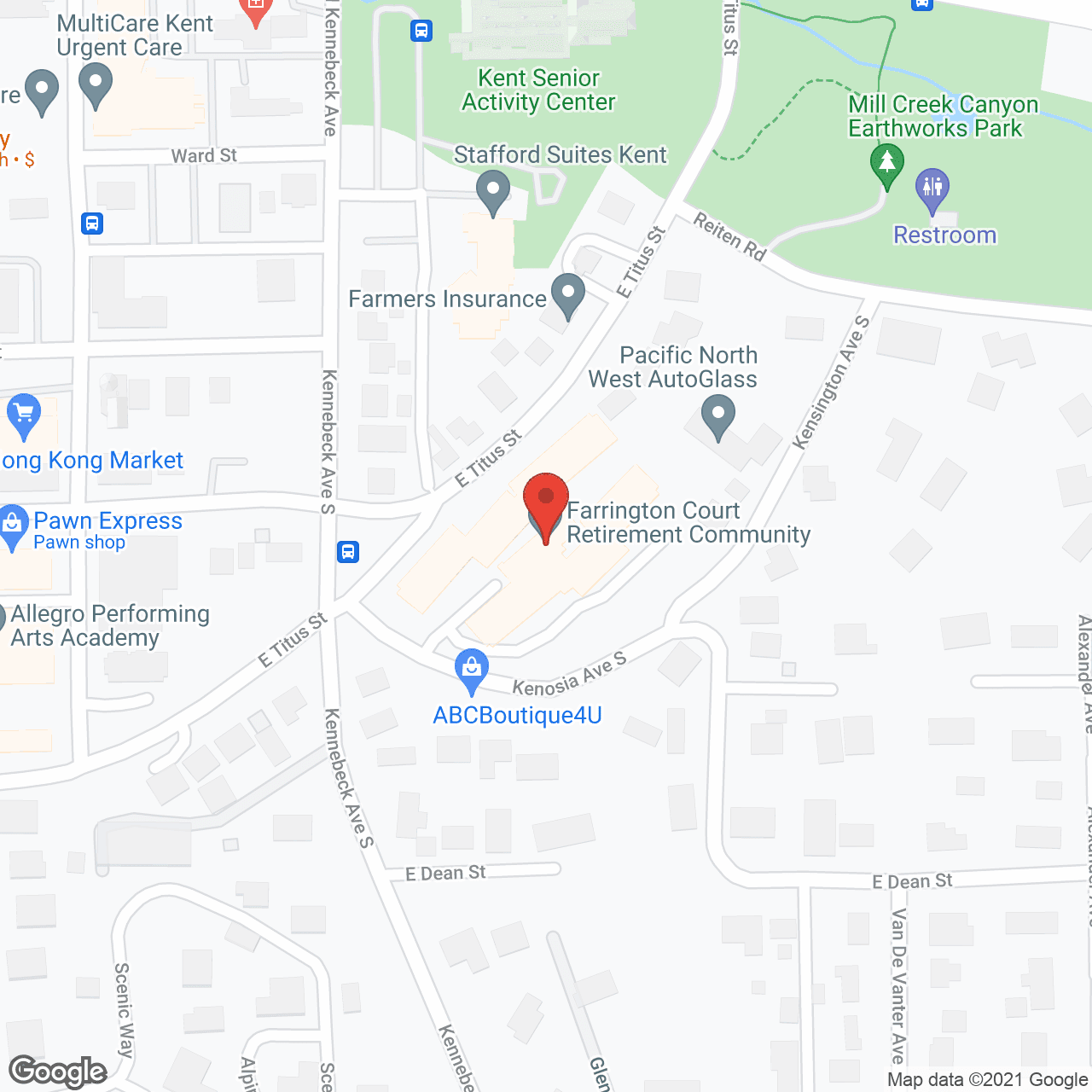 Map of the neighborhood around Farrington Court