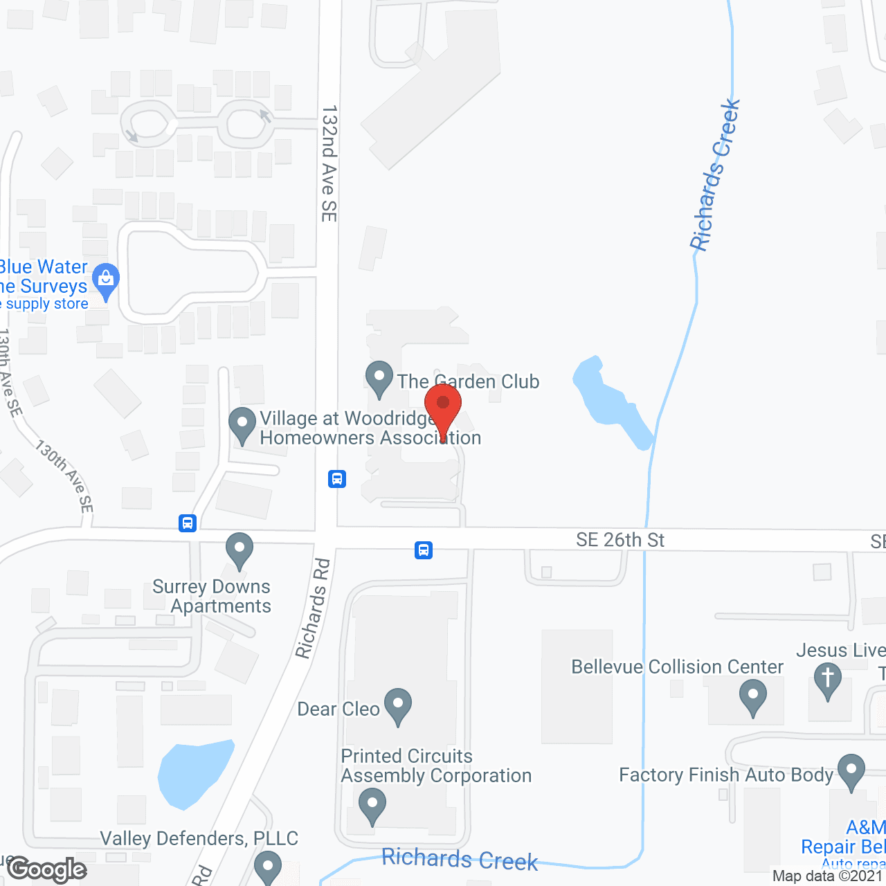 Map of the neighborhood around Holiday Bellevue Garden